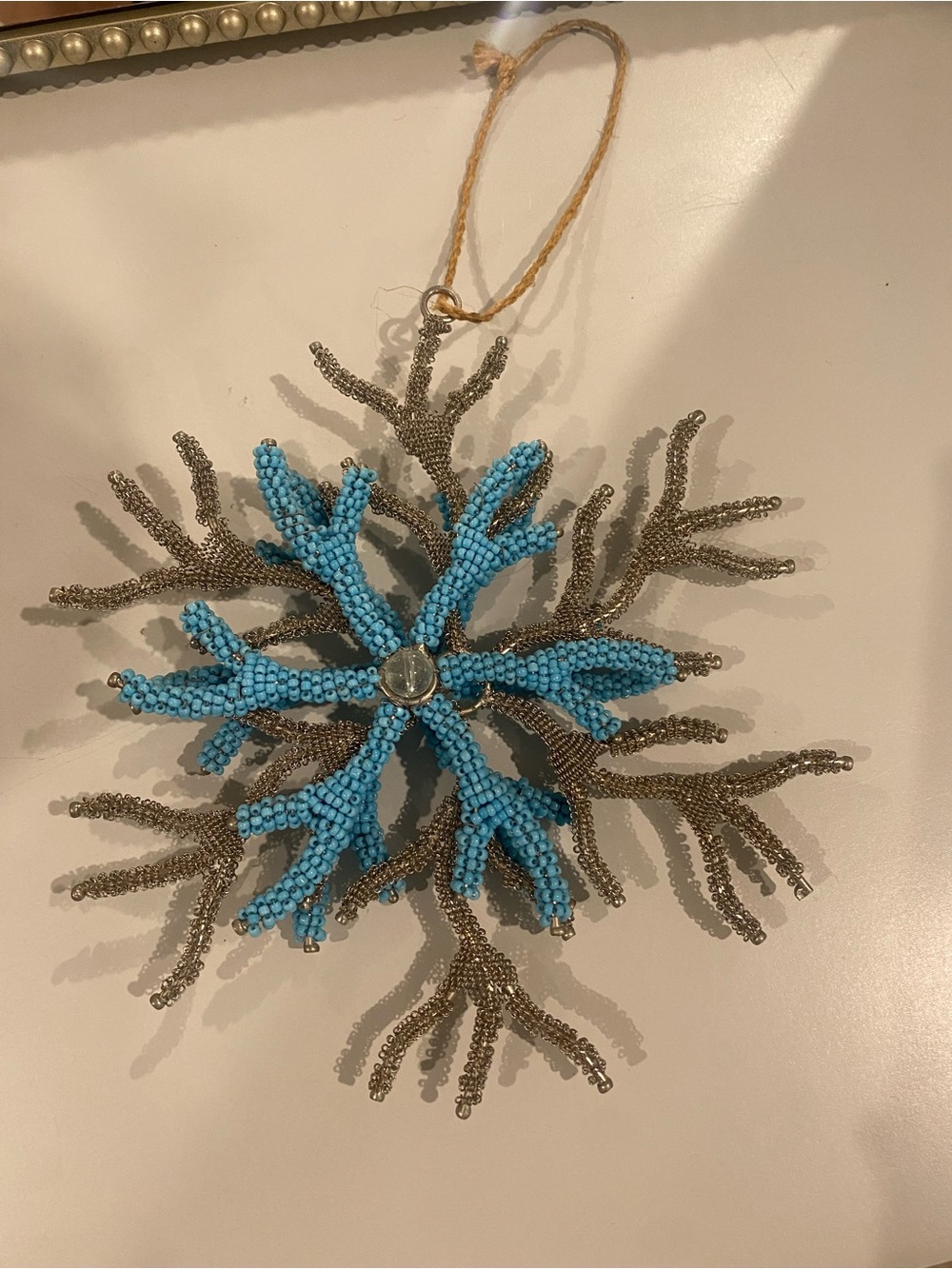 Hand made snowflake ornament decor